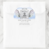 Fotogedenkteken toevoegen ronde sticker (Tas)