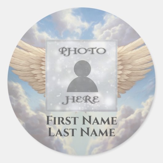 Fotogedenkteken toevoegen ronde sticker (Voorkant)