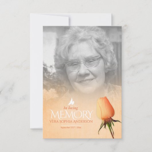 Fotogedicht voor oranje roos (Voorkant)