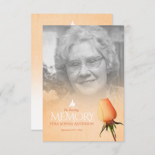 Fotogedicht voor oranje roos (Voorkant / Achterkant)