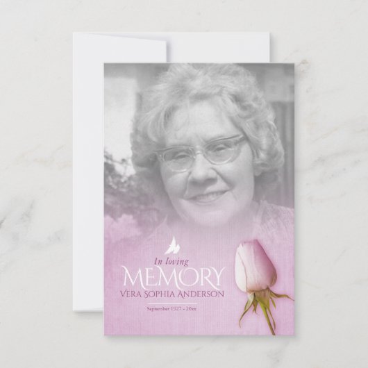 Fotogedicht voor paars roos (Voorkant)