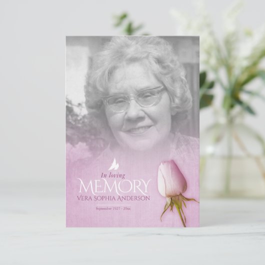 Fotogedicht voor paars roos (Staand voorkant)