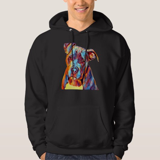 Fotogefilterde hond portret Pitbull Hoodie (Voorkant)
