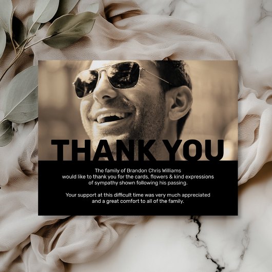 Fotogeheugen begrafenis Dank u Bedankkaart