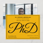 Fotogele PhD Graduation Party Kaart (Voorkant / Achterkant)