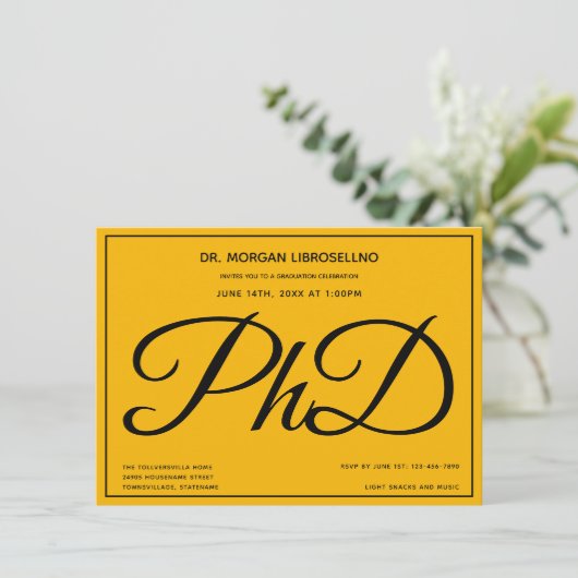 Fotogele PhD Graduation Party Kaart (Staand voorkant)