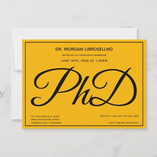 Fotogele PhD Graduation Party Kaart (Voorkant)