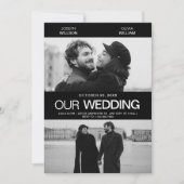 Fotogenieke film poster bruiloft modern minimalist kaart (Voorkant)