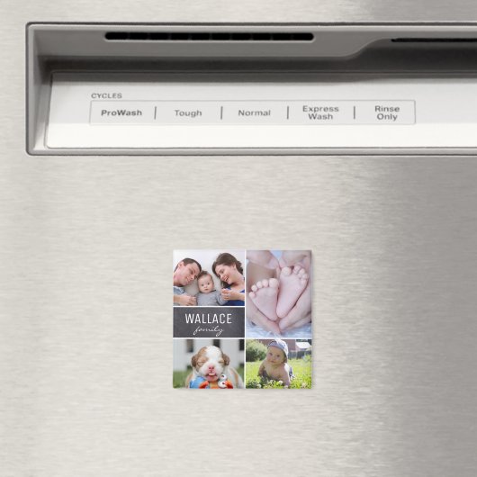 Fotogeschenk - Collage van familiefotografie Magneet (Insitu (Vaatwasser))