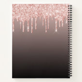 Fotogoud koper zwart glitter drift dagboek notitieboek (Achterkant)