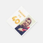 Fotogouden ballonkasten op 40e verjaardag servet (Hoek)