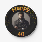 Fotogouden ballonnen voor 40e verjaardag papieren bordje (Voorkant)