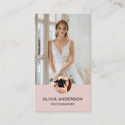 Fotograaf 2 Foto's Aangepaste pictogrammen QR Code Visitekaartje (Voorkant)