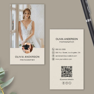 Fotograaf 2 Foto's Aangepaste pictogrammen QR Code Visitekaartje