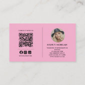 Fotograaf 3 foto-raster QR-code Fotografie Visitekaartje (Achterkant)