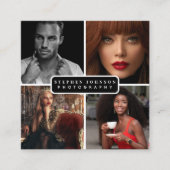 Fotograaf 4 Foto's QR Code Social Media Vierkante Visitekaartje (Voorkant)