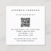 Fotograaf 4 Foto's QR Code Social Media Vierkante Visitekaartje (Achterkant)