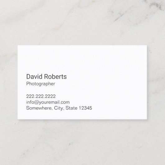 Fotograaf Aangepast Hoesje afbeelding Fotografie Visitekaartje (Achterkant)
