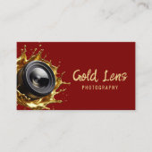 Fotograaf Abstracte gouden lens rode fotografie Visitekaartje (Voorkant)