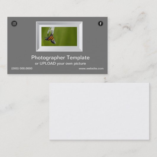 Fotograaf afbeelding Lijst Monarch Butterfly Visitekaartje (Voorkant / Achterkant)