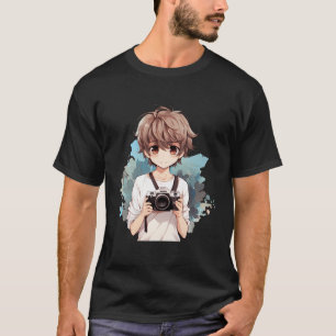 Fotograaf Anime Jongen Fotocamera T-shirt