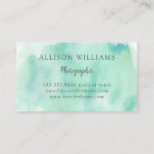 Fotograaf Aqua Waterverf Camera Visitekaartje (Achterkant)