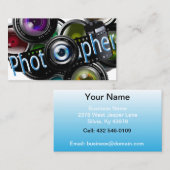 Fotograaf - blauw visitekaartje (Voorkant / Achterkant)