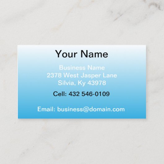 Fotograaf - blauw visitekaartje (Achterkant)