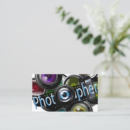 Fotograaf - blauw visitekaartje (Staand voorkant)