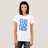 Fotograaf - Blauwe tekst T-shirt (Voorkant volledig)