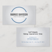 Fotograaf Blue Camera Lens Visitekaartje (Voorkant / Achterkant)