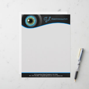 Fotograaf Blue Eye camera Lens Letterhead Briefhoofd Ontwerp
