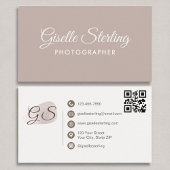 Fotograaf Blush Mauve Modern Elegant QR Code Visitekaartje