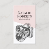 Fotograaf Blush roze camera fotografie Visitekaartje (Voorkant)