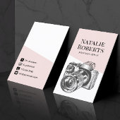 Fotograaf Blush roze camera fotografie Visitekaartje