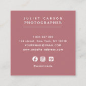 Fotograaf Bold Typography Dusty Roos Vierkante Visitekaartje (Achterkant)