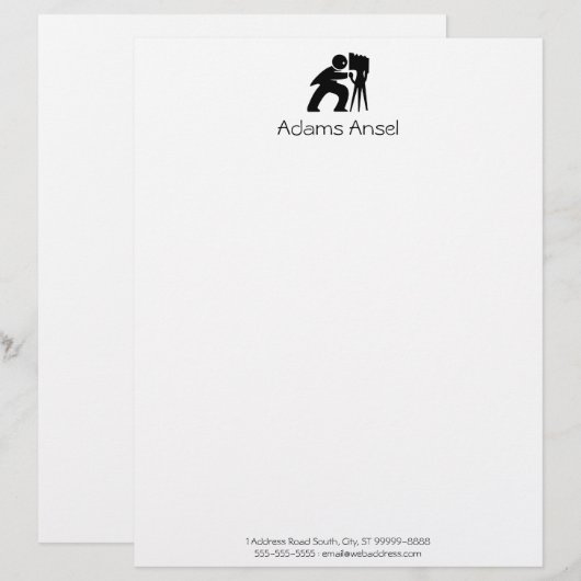 Fotograaf Briefhoofd (Voorkant / Achterkant)