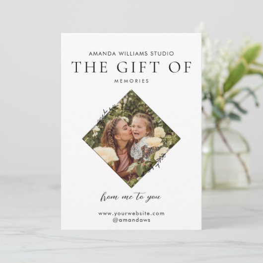 Fotograaf Cadeau Kaart Certificaten (Staand voorkant)