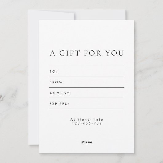 Fotograaf Cadeau Kaart Certificaten (Achterkant)