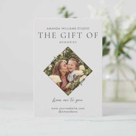 Fotograaf Cadeau Kaart Certificaten (Staand voorkant)