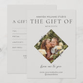 Fotograaf Cadeau Kaart Certificaten (Voorkant / Achterkant)