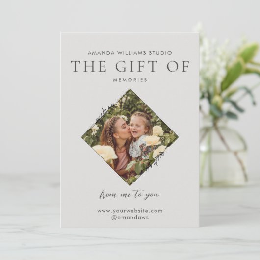 Fotograaf Cadeau Kaart Certificaten (Staand voorkant)