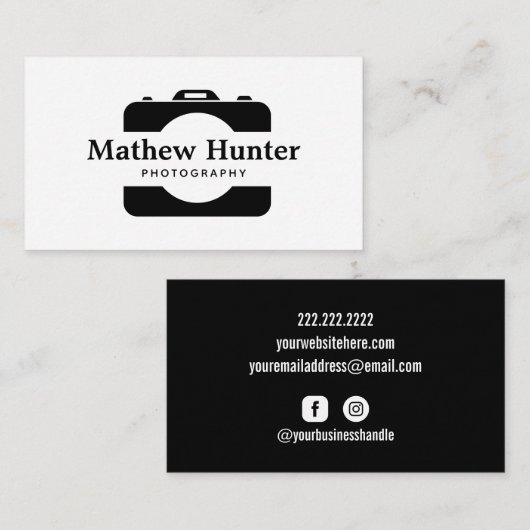 Fotograaf Camera Aangepast Visitekaartje (Voorkant / Achterkant)