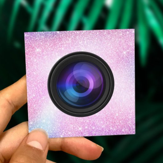 Fotograaf Camera Eenhoorn Glitter Fotografie Vierkante Visitekaartje
