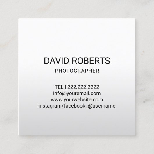 Fotograaf Camera Eenhoorn Glitter Fotografie Vierkante Visitekaartje (Achterkant)