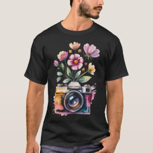 Fotograaf Camera Fotografie Met Bloemrijk Waterver T-shirt