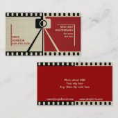 Fotograaf camera fotografie zwart, rood, beige visitekaartje (Voorkant / Achterkant)