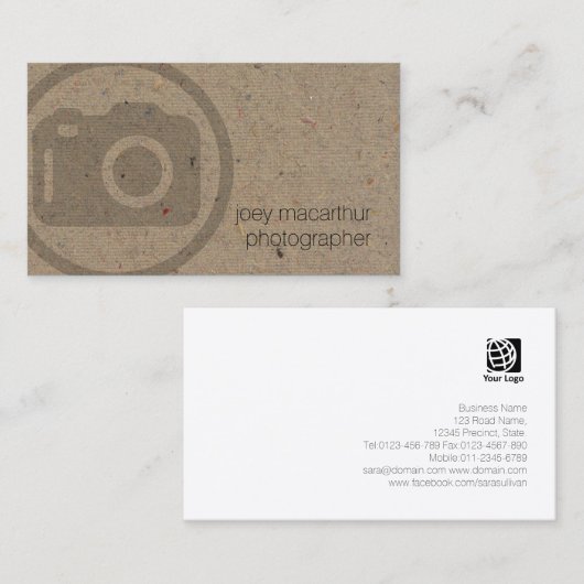 Fotograaf Camera Icon Film Fotografie Visitekaartje (Voorkant / Achterkant)