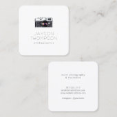 Fotograaf  Camera Illustratie Logo Vierkante Visitekaartje (Voorkant / Achterkant)