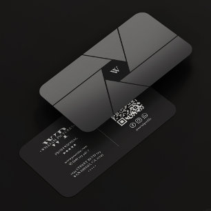 Fotograaf Camera Lens Elegant Zwart Monogram Visitekaartje